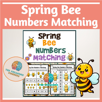 Preview of Spring Bee Numbers Matching From 1 to 9 | Bee Hive Number Matching Activity
