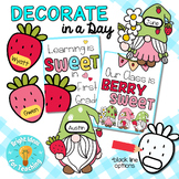 Spring Berries & Gnomes Door / Bulletin Board Decor - Editable