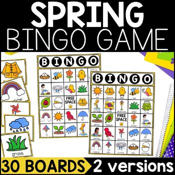 Preview of Spring BINGO | Spring Vocabulary | Spring Break Activities | Spring Games