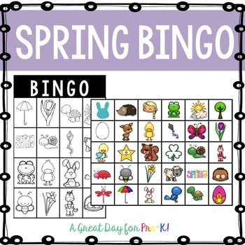 spring bingo cards nature