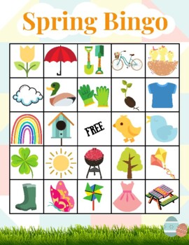 Spring Bingo by Miss Petey's Library | TPT