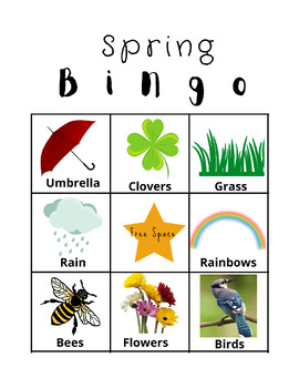 Preview of Spring Bingo (ABA, Pre-K, Kindergarten)