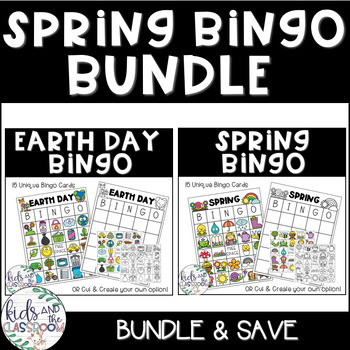 Preview of Spring Bingo BUNDLE | Earth Day/Spring Class Activity|Cut & Create Your Own Card