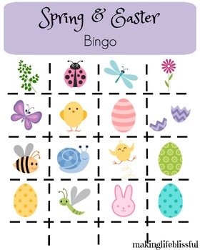 Preview of Spring Bingo Cards