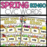 Spring Bingo Game CVC Words Activities