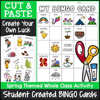 Preview of Spring Bingo Game | Cut and Paste Activities Bingo Template