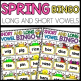 Spring Bingo Game Short and Long Vowel Words Activities