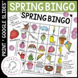 Spring Bingo Language Game for Speech Therapy Vocabulary P