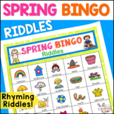 Spring Bingo Riddles Game Speech and Language Therapy Activities