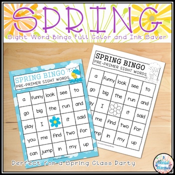 Preview of Spring Sight Word Bingo Game - Spring Party Game {Printable & Digital Resource}