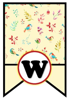 Preview of Spring, Bird, 'Welcome' Pennant Banner, Bunting, Bulletin Board Letters