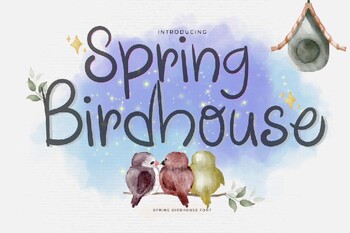 Preview of Spring Birdhouse Bubble font letters for teachers