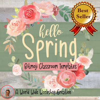 Preview of Spring Bitmoji Classroom Templates | St. Patrick's, Valentine's, Easter, & More!