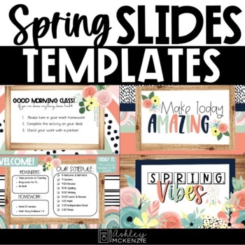 Preview of Spring Boho Rainbow Slides Templates | Distance Learning | for Google Slides ™