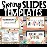 Spring Boho Rainbow Slides Templates | Distance Learning |