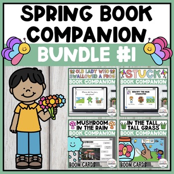 Preview of Spring Book Companion Bundle #1 for Speech Language Therapy | Boom Cards