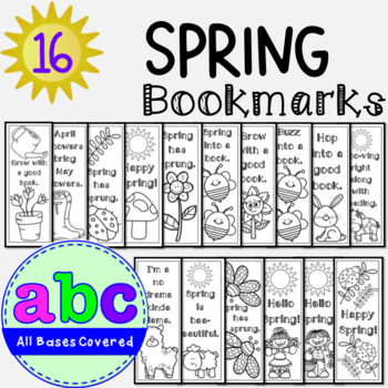 Preview of Spring Bookmarks to Color