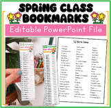 Spring Bookmarks Class Gift Editable Student Gift Reasons 