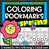 Spring Bookmarks! Coloring Bookmarks for Spring! Student G