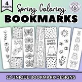 Spring Bookmarks to Color