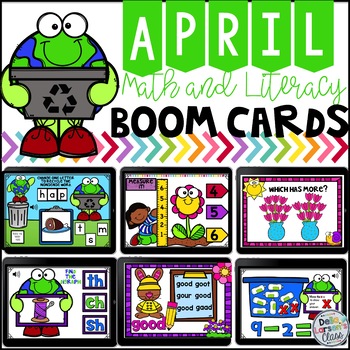 Preview of Spring Boom Cards Math and Literacy 