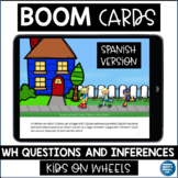 Summer Boom Cards Speech Therapy| Spanish WH Questions & I