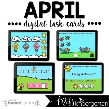 Preview of April Boom Cards™ for Kindergarten