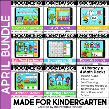 Preview of Spring Boom Cards™ for Kindergarten | Digital Resource