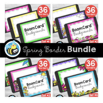 Preview of Spring BoomCard® Border Backgrounds + Clipart Bundle