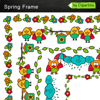 Preview of Spring Borders and Frames clip art Commercial use