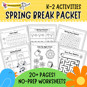 Preview of Spring Break Activity Packet | 20+ Morning Work/ Early Finisher Worksheets