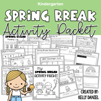 Preview of Spring Break ELA Activity Packet | Kindergarten | Spring Break