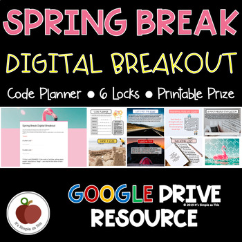 Preview of Spring Break Breakout - Spring Break Escape Room - Activities - Digital - Fun
