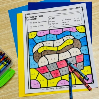 Spring Break Coloring Page Color by Number Addition to Pizza Hamburger ...