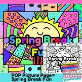 Spring Break Coloring Page Fun Spring Pop Art Coloring Act
