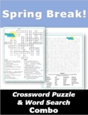 Spring Break Crossword Puzzle & Word Search Combo