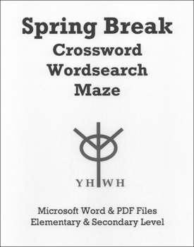 Spring Break Crossword Wordsearch Maze by Plato TpT