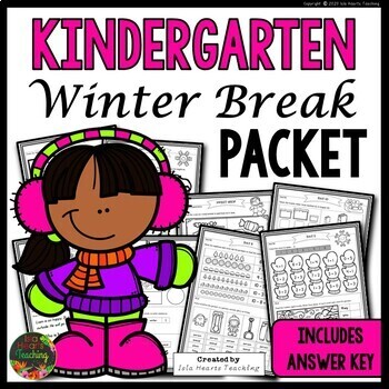 Preview of Winter Break: Kindergarten Winter Break Packet Homework Review Practice Pages