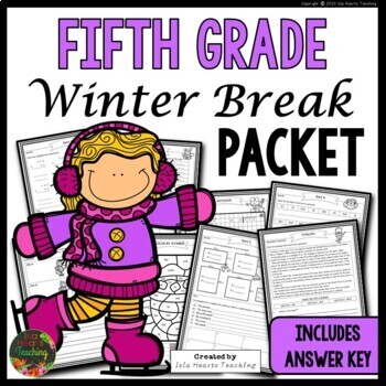 Preview of Winter Break: Fifth Grade Winter Break Packet Homework Review Practice Pages