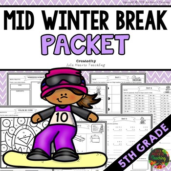Preview of Fifth Grade Mid Winter Break Packet (Fifth Grade Homework)
