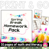 Spring Break Homework Pack {PRINT AND GO}