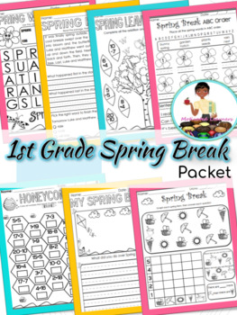 Preview of Spring Break Homework Packet | April Spring Activities | Spring Break