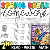 Spring Break Homework for 2nd Grade - Reading, Writing, an