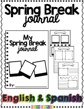 Preview of Spring Break Journal in ENGLISH and SPANISH!