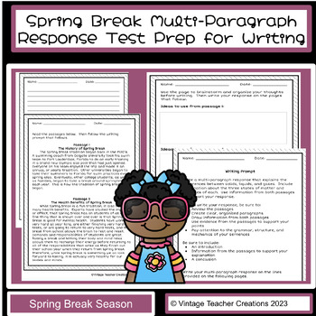 Preview of Spring Break Multi-Paragraph Response Test Prep