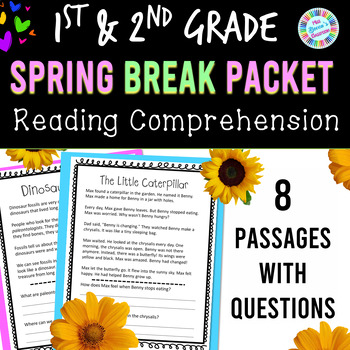 Preview of Spring Break Packet 1st & 2nd Grade Reading Comprehension Passages & Questions