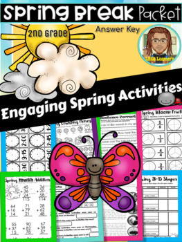 Preview of Spring Break Packet Freebie | March | April | Second Grade