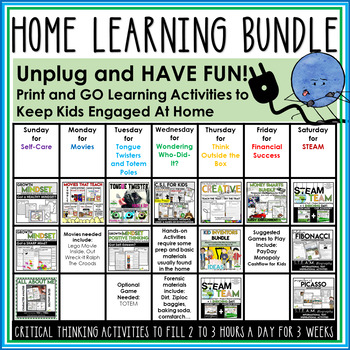 Preview of Homeschool LEARNING Packet | PRINT and GO BUNDLE