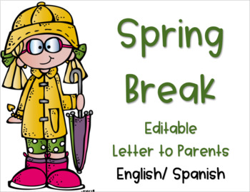 Preview of Spring Break Packet Parent Letter