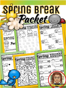 Preview of Spring Break Packet | PreK Spring Worksheets | Kindergarten | April